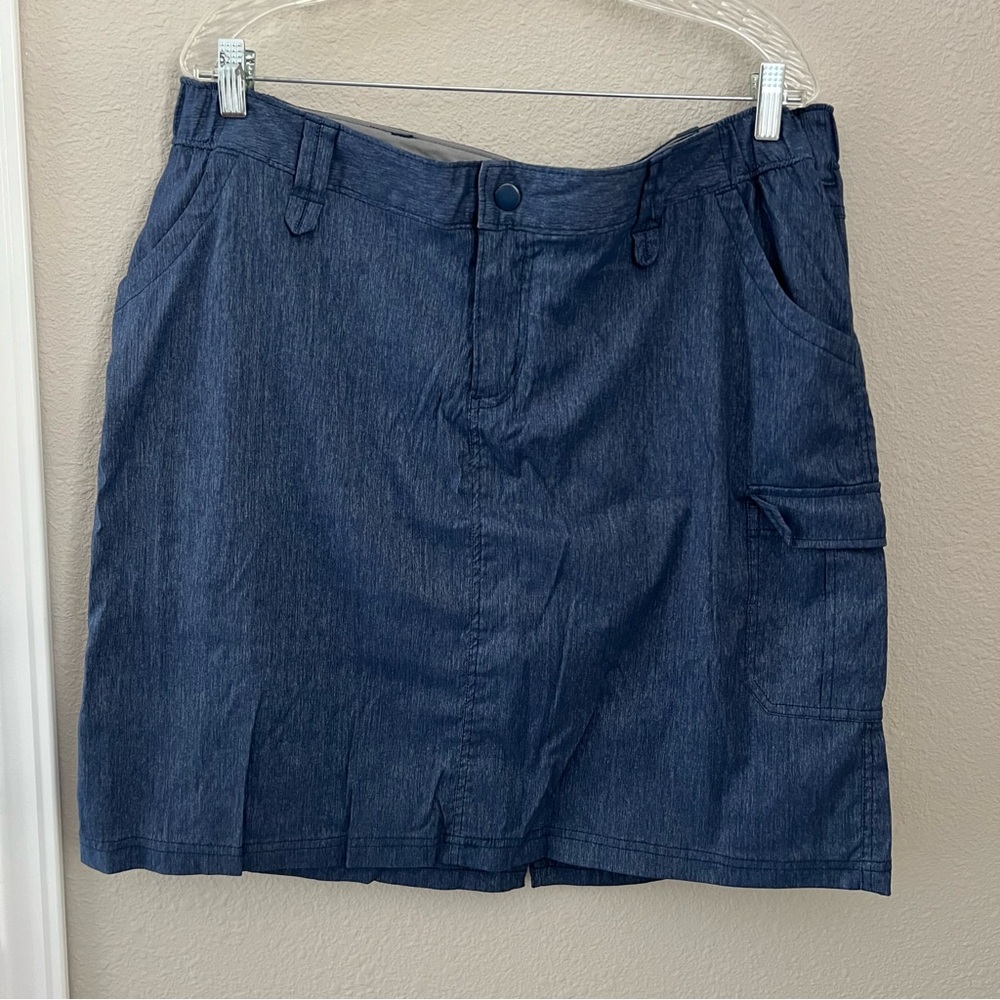 Duluth Trading Co Women's Blue Stretchy Band Skort Skirt Size 18